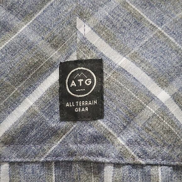 Wrangler ATG Mens Large Shirt , Blue Plaid All Terrain Gear Fishing Hiking, XL - Picture 5 of 5